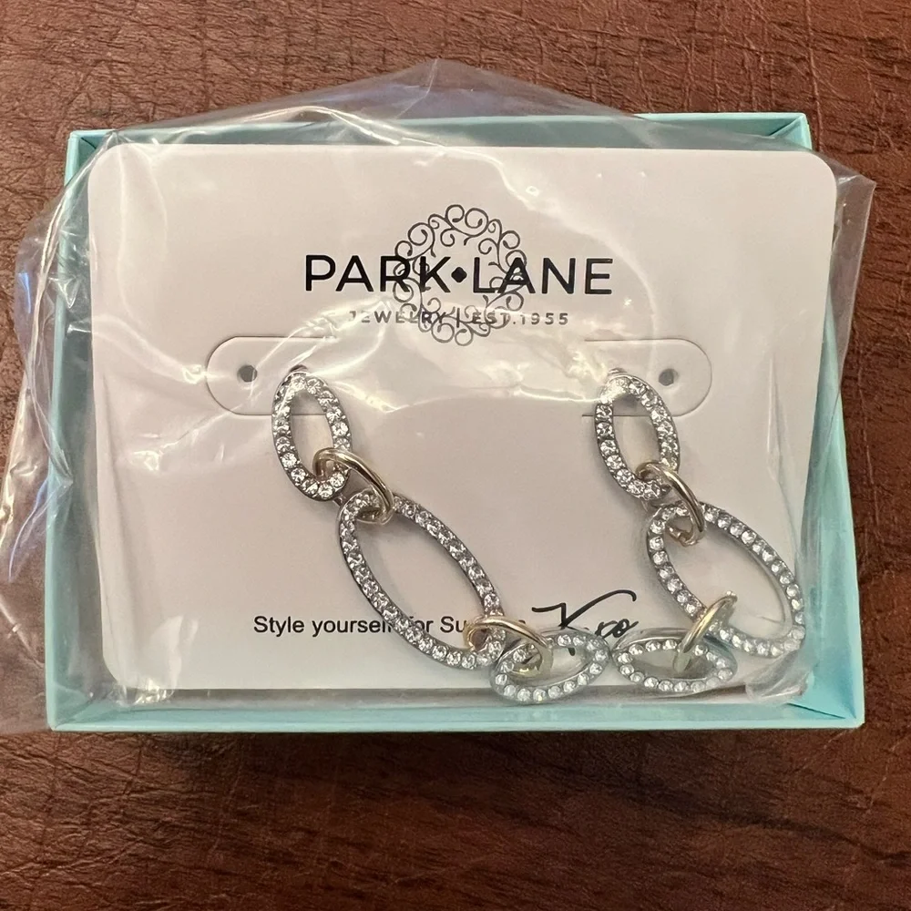 Park Lane Arctic Earrings | Gold and Silver Oval Link Earrings | Jan Sparkle Box - Picture 6 of 6